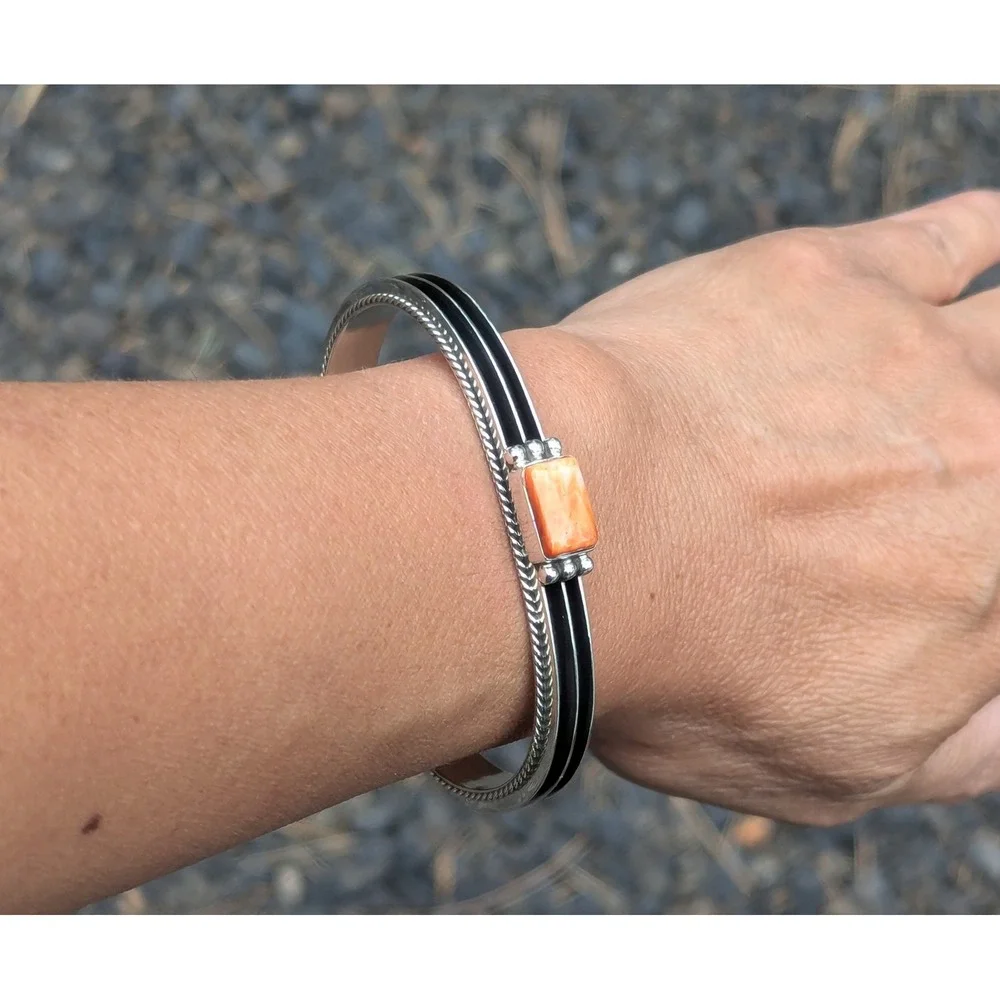 Native‎ American Bracelet Handmade and Signed Navajo Jewelry size 7 ***
